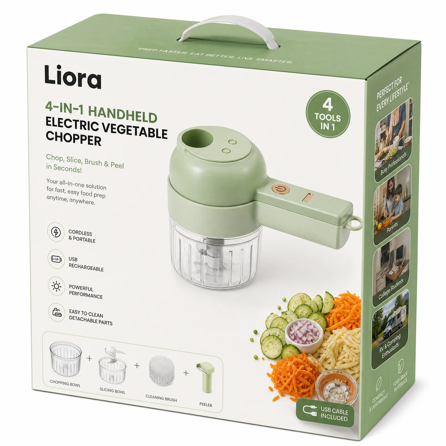 4-in-1 Handheld Electric Vegetable Chopper