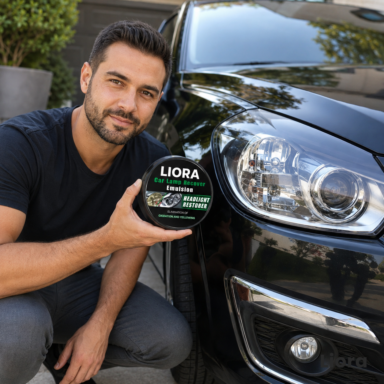 Driver with restored headlights