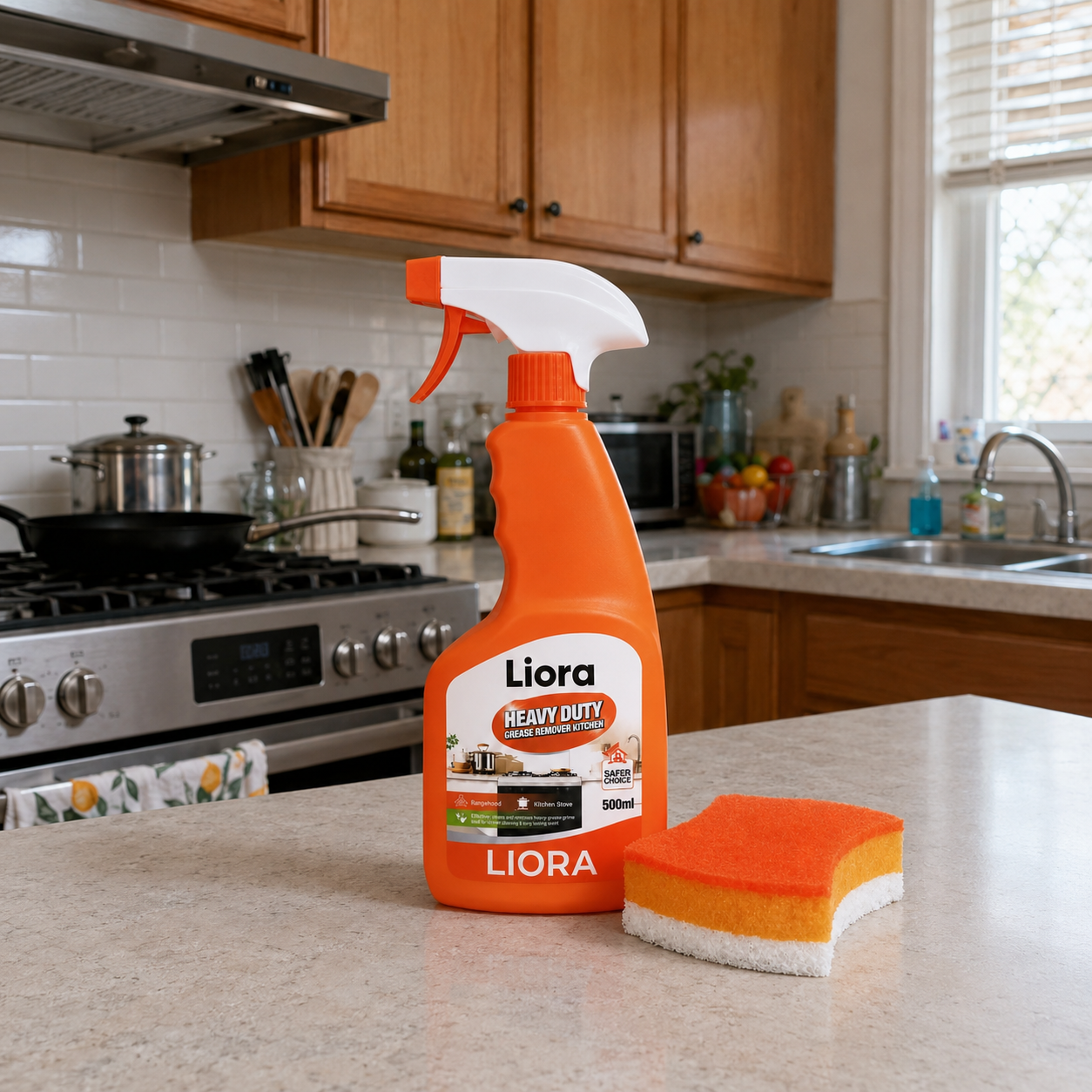 Heavy Duty Kitchen Grease Remover — No-Scrub Degreaser Spray