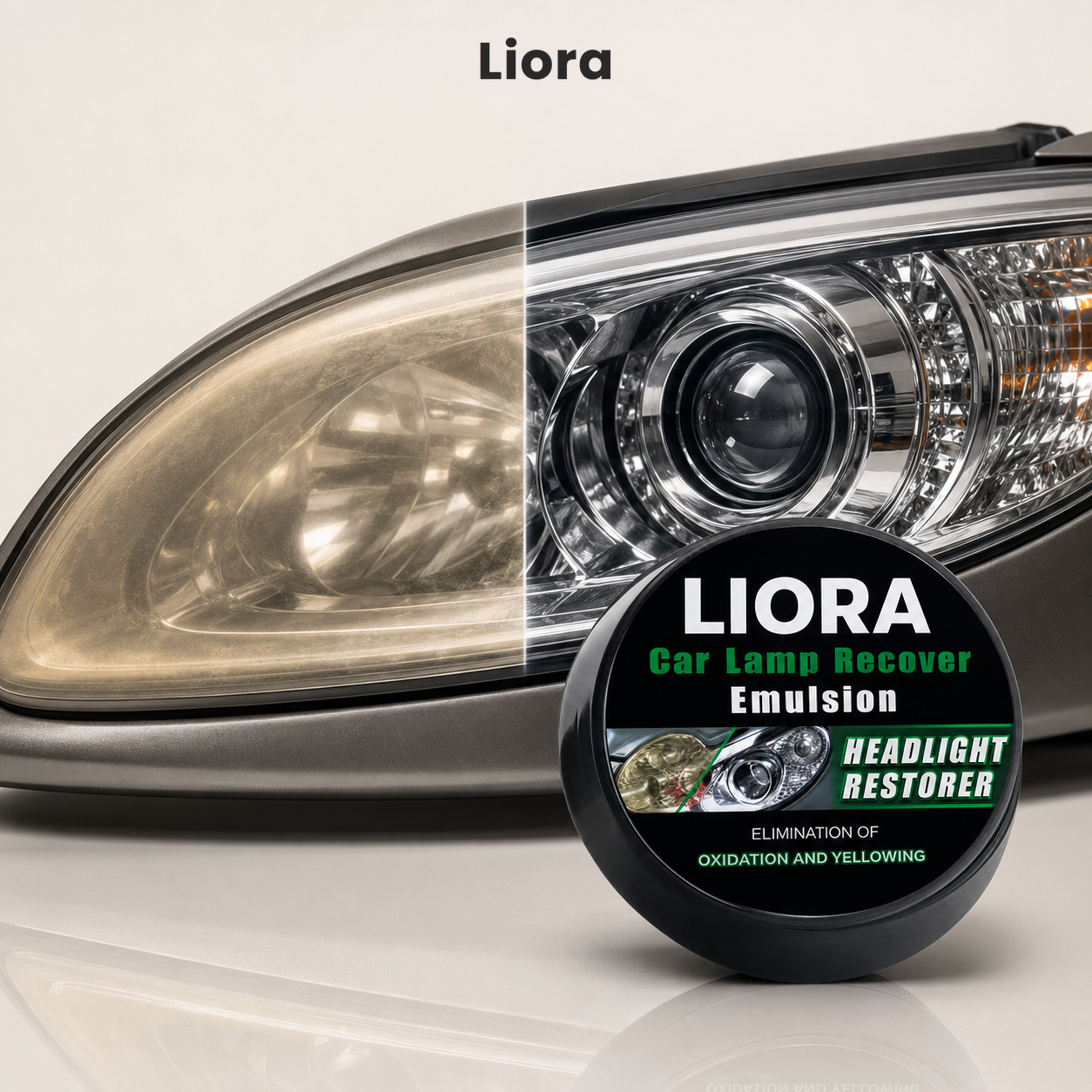Headlight before and after
