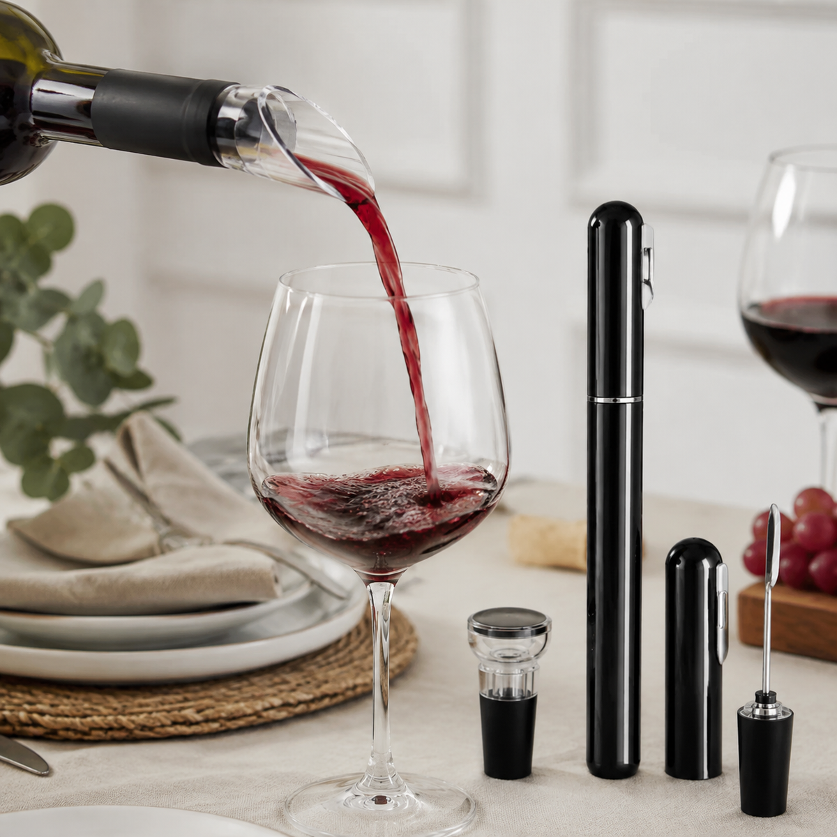 The Air Corkscrew Kit — Pen Opener, Vacuum Stopper & Aerator