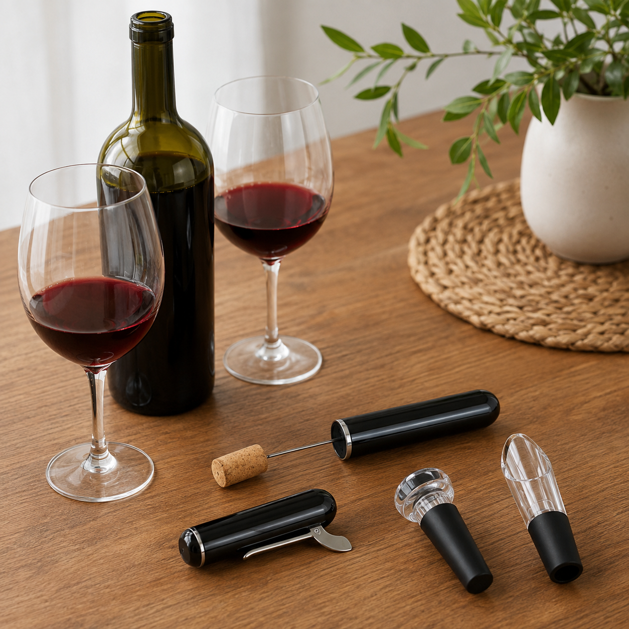 The Air Corkscrew Kit — Pen Opener, Vacuum Stopper & Aerator
