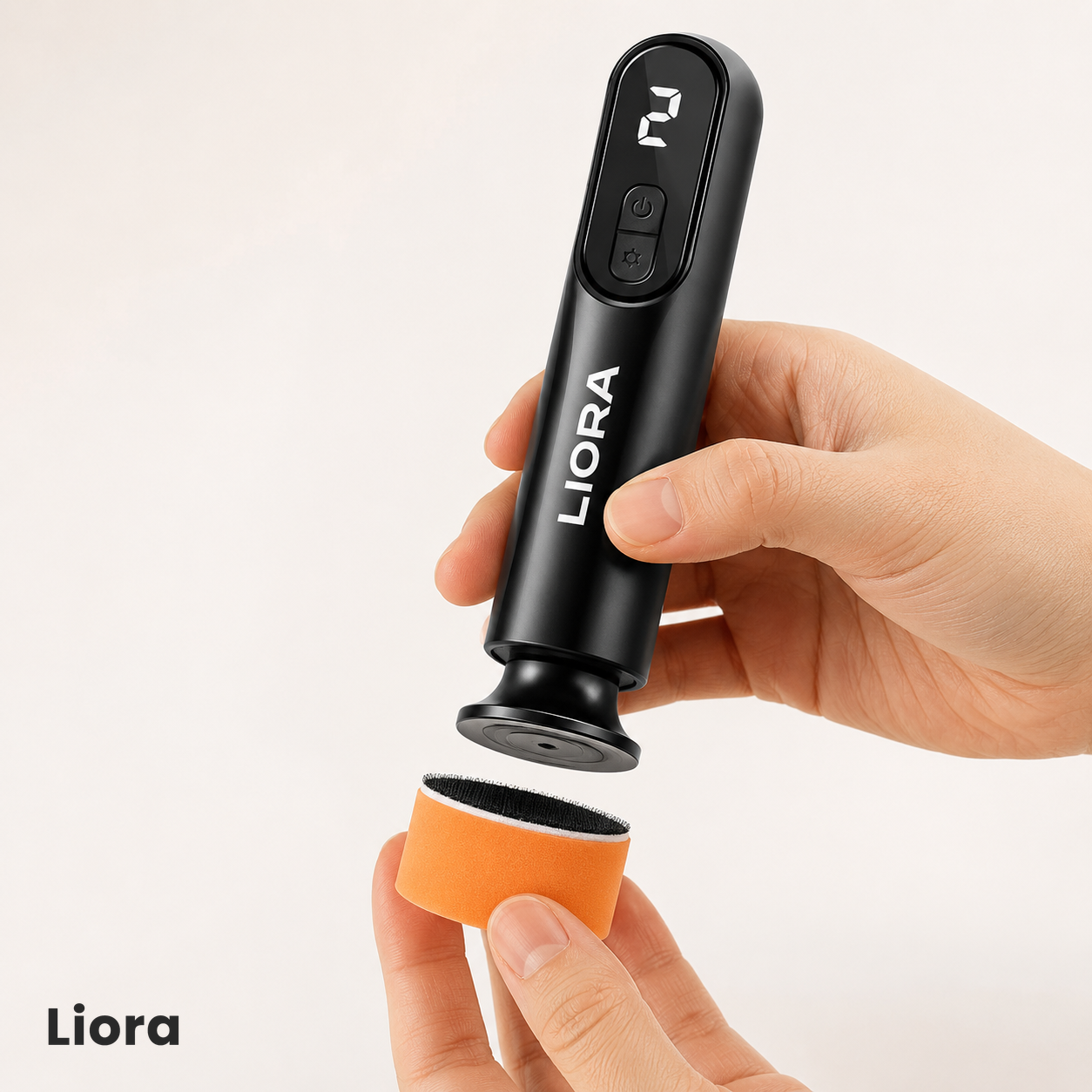 Swappable orange polishing pad clips on