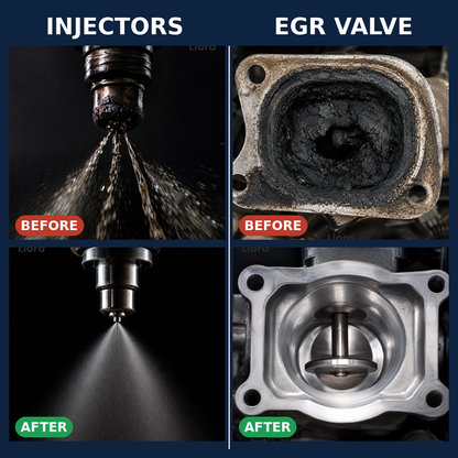 Injectors and EGR valve before and after