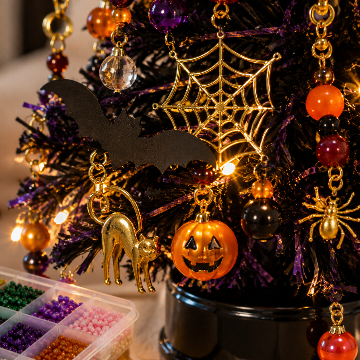 DIY Beaded Halloween Tree Kit — Build Your Own Glowing Tabletop Tree