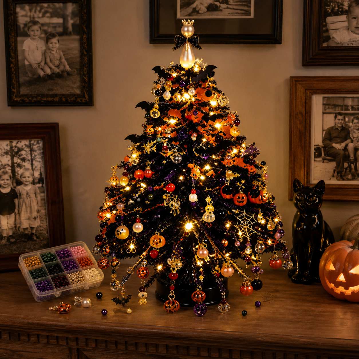 DIY Beaded Halloween Tree Kit — Build Your Own Glowing Tabletop Tree