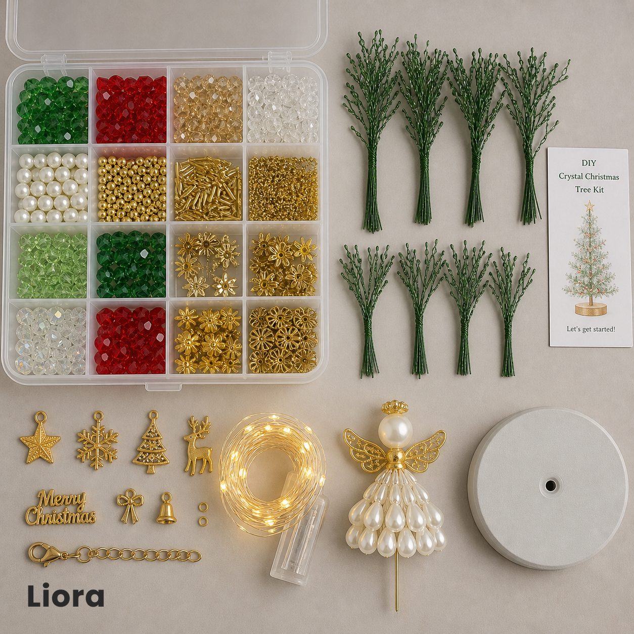 DIY Beaded Christmas Tree Kit — Make Your Own Sparkling Tabletop Tree